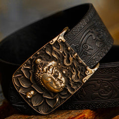 Handmade Black Leather Cool Mens Belts Custom Leather Men Belt for Men