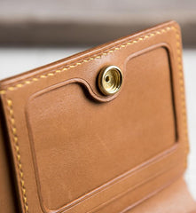 Handmade Leather Mens Cool Slim Leather Wallet Men Small Wallets Bifold for Men