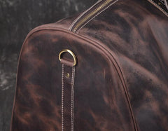 Genuine Leather Mens Cool Weekender Bag Travel Bag Duffle Bags Overnight Bag Holdall Bag for men