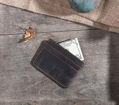 Handmade Leather Mens Cool billfold Wallet Card Holder Small Card Slim Wallets for Men