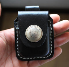 Mens Leather Zippo Lighter Pouch with Loop Cool Zippo lighter case with Clip