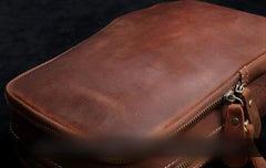 Genuine Leather Mens Sling Bag Cool Chest Bag Crossbody Pack Travel Sling Pack for men