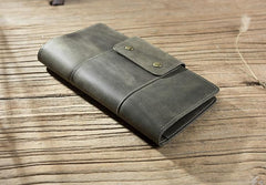 Cool Leather Mens Travel Long Wallet Passport Leather Wallet Long Wallets for Men