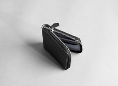 Handmade leather Mens Small biker wallet zipper billfold Chain Wallets for Men