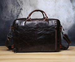 Genuine Leather Mens Cool Messenger Bag Briefcase Backpack Bag Travel Bag for Men