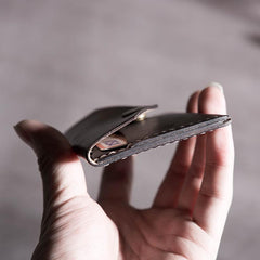 Handmade Leather Mens Cool billfold Wallet Card Holder Small Card Slim Wallets for Men