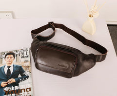 Leather Mens FANNY PACK MENS WAIST BAG HIP PACK BELT BAG FOR MEN