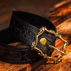 Handmade Black Leather Mens Belts Custom Cool Leather Men Belt for Men