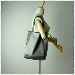 Womens Gray Nylon Shoulder Tote Bags Best Nylon Tote Handbag Shopper Bags Purse for Ladies