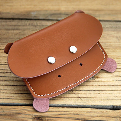 Cute LEATHER Womens Small Hippo Change Wallet Leather Card Wallet FOR Women
