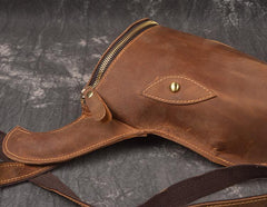 Cool Leather Mens XO Bull Backpack Tan Travel Backpack Unique Backpack for men