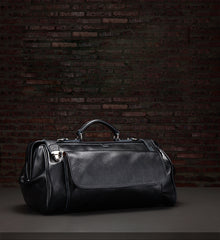 Vintage Leather Mens Large Doctor Bag Weekender Bag Doctor Travel Bag Duffle Bag for Men