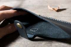 Handmade Leather Mens Clutch Wallet Cool Slim Leather Wallet Long Phone Wallets for Men