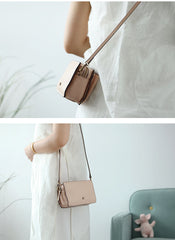 Cute Leather Womens Small Box Crossbody Bag Purse Zipper Shoulder Bag for Women