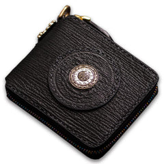 Handmade Leather Small Tooled Mens billfold Chain Wallet Cool Chain Wallet Biker Wallet for Men