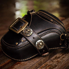 Leather Belt Pouch Mens Small Cases Waist Bags Hip Pack Belt Bags for Men