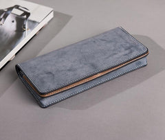 Handmade Leather Mens Clutch Wallet Cool Leather Wallet Long Phone Wallets for Men