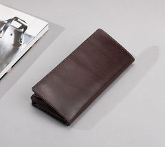 Cool Leather Mens Travel Long Wallets Passport Leather Wallet Long Wallets for Men