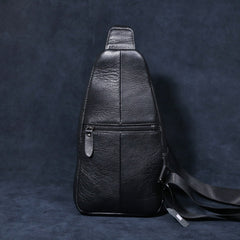 Genuine Leather Mens Cool Chest Bag Sling Bag Crossbody Bag Travel Bag Hiking Bag for men