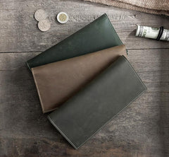 Handmade Leather Mens Clutch Wallet Cool Leather Wallet Long Phone Wallets for Men