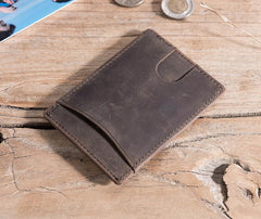 Handmade Leather Mens Cool billfold Wallet Card Holder Small Card Slim Wallets for Men