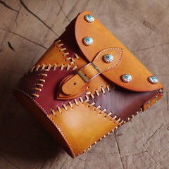 Handmade Vintage LEATHER WOMEN Bucket SHOULDER Purse Crossbody BAG Purses FOR WOMEN