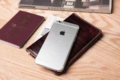 Handmade Leather Mens Travel Wallet Passport Leather Wallet billfold Slim Wallets for Men