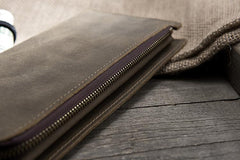 Leather Mens Long Wallet Cool Leather Wallet Long Bifold Wallets for Men