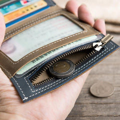 Cool Leather Mens Small Slim Wallet billfold Wallets Bifold for Men