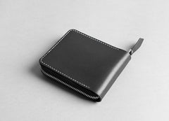Handmade leather Mens Small biker wallet zipper billfold Chain Wallets for Men