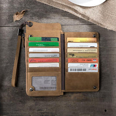 Handmade Leather Mens Cool Long Chain Wallet Phone Biker Trucker Wristlet Wallet