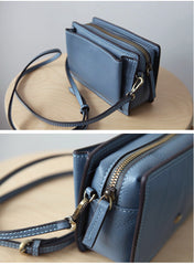 Cute Leather Womens Small Box Crossbody Bag Purse Zipper Shoulder Bag for Women