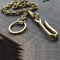 Cool Men's Handmade Brass Key Ring Wallet Key Chain Pants Chains Biker Wallet Chain For Men