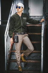 Cool Leather Mens Snake Biker Belt Pouch Waist Bag Drop Leg Bag for Men