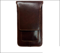 Cool Slim Mens Leather Cell Phone Holsters Belt Pouch Waist Bag for Men