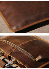 Leather Mens Vintage Briefcase Handbag Work Bag Business Bag Laptop Bag for men