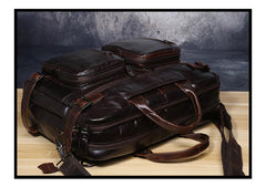 Genuine Leather Mens Cool Messenger Bag Briefcase Backpack Bag Travel Bag for Men