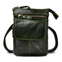 Mens Leather Small Side Bag Waist Pouch Holster COURIER BAG Belt Case Belt Pouch for Men