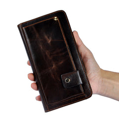 LEATHER MENS Clutch Vintage Coffee Wristlet Bag FOR MEN