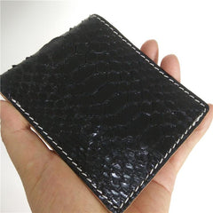 [On Sale] Handmade Cool Mens Snake Skin Bifold Small Wallet Slim billfold Wallet for Men