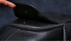 Genuine Leather Mens Cool Chest Bag Sling Bag Crossbody Bag Travel Bag Hiking Bag for men