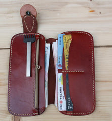 Handmade Biker Leather Chain Wallet Cool Bifold Long biker Wallet for Men