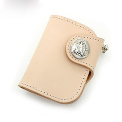 Handmade Leather Small Biker Chain Wallets Mens Cool billfold Chain Wallet