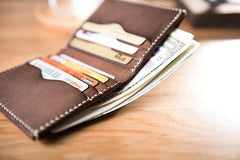 Cool Leather Mens Slim Small Wallets Men billfold Bifold Wallet for Men