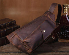 Cool Leather Mens Chest Bag Sling Bags Sling Crossbody Bag Travel Sling Bag for men