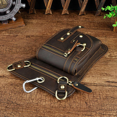 LEATHER MEN FANNY PACK SMALL WAIST BAG HIP PACK BELT BAG BUMBAG FOR MEN