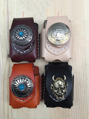 Leather Biker Zippo Lighter Pouches with Loop Biker Leather Zippo lighter cases with clip