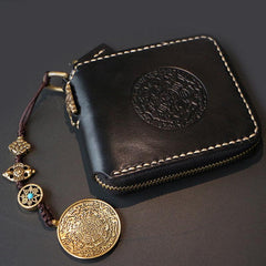 Handmade Leather Mens Biker Chain Wallet Cool Leather Wallets Small Chain Wallets for Men