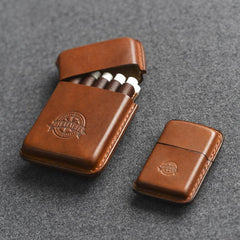  Leather Cigarette Holder Case Handmade Brown Leather Cigarette Case Mens Leather Case of Cigarettes