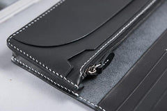 Cool Leather Mens Travel Long Wallets Passport Leather Wallet Long Wallets for Men